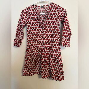 Polarn O. Pyret Red and White Heart Dress